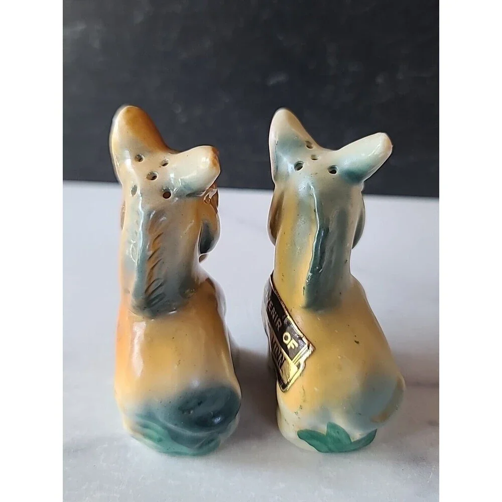 Donkey Salt And Pepper Shakers Souvenir Of Pipestone Minnesota Vintage, READ